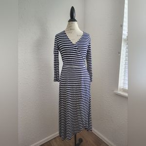 GAP Blue and White Striped Wrap Dress